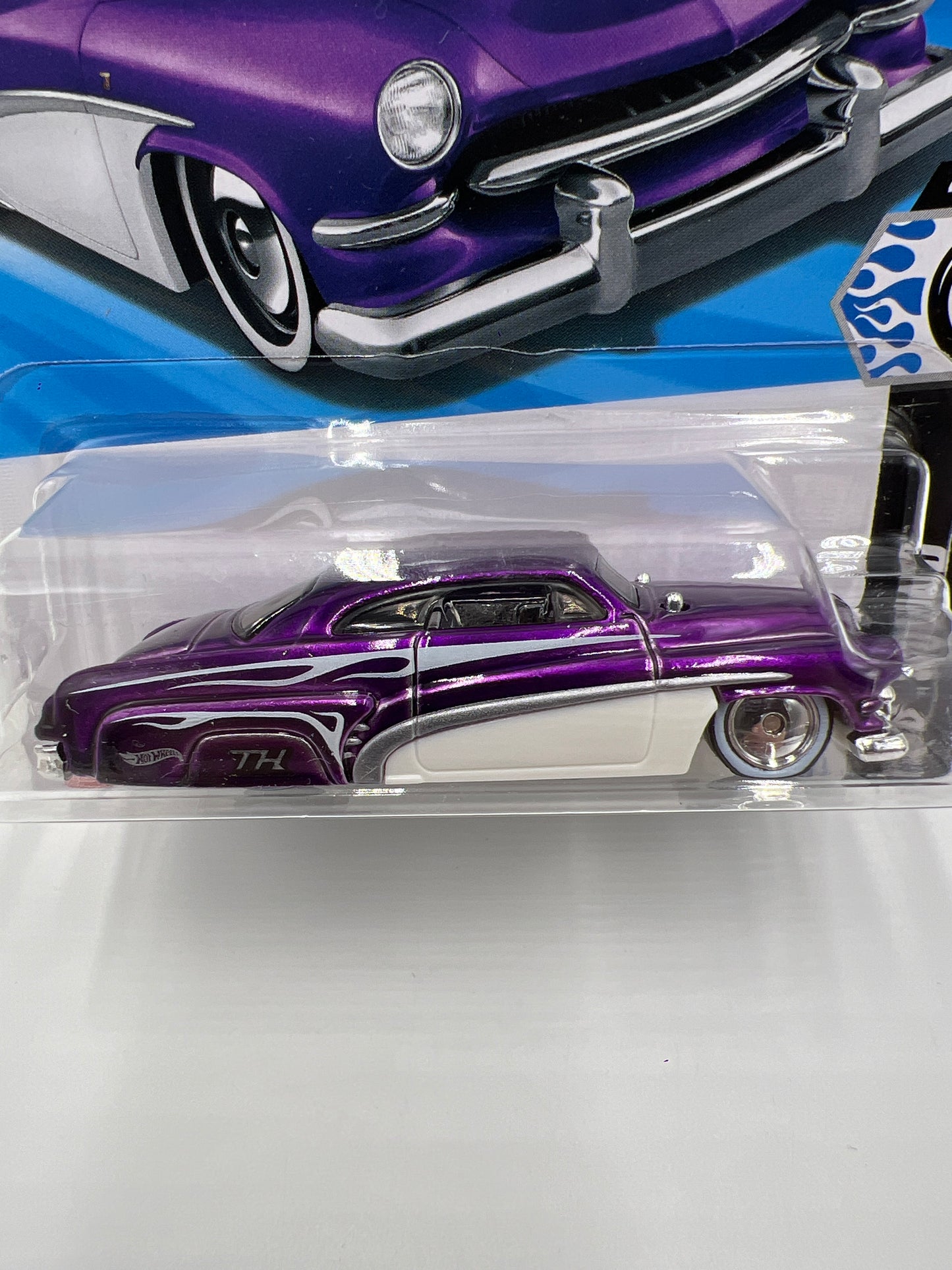 2025 Hot Wheels C Case Super Treasure Hunt #46 Hirohata Merc Purple W/Protector Small Crack In Blister