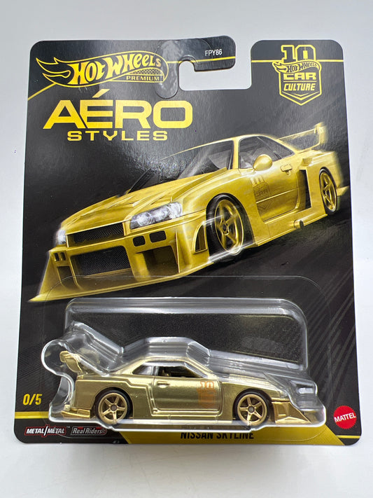 2026 Hot Wheels Aero Styles #0 CHASE LB-ER34 Super Silhouette Nissan Skyline Gold W/Protector