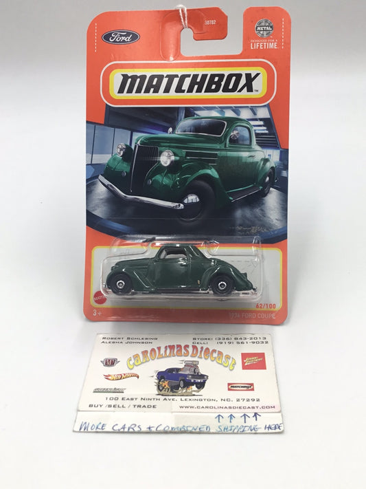 2024 matchbox #62 1936 Ford Coupe green WW2
