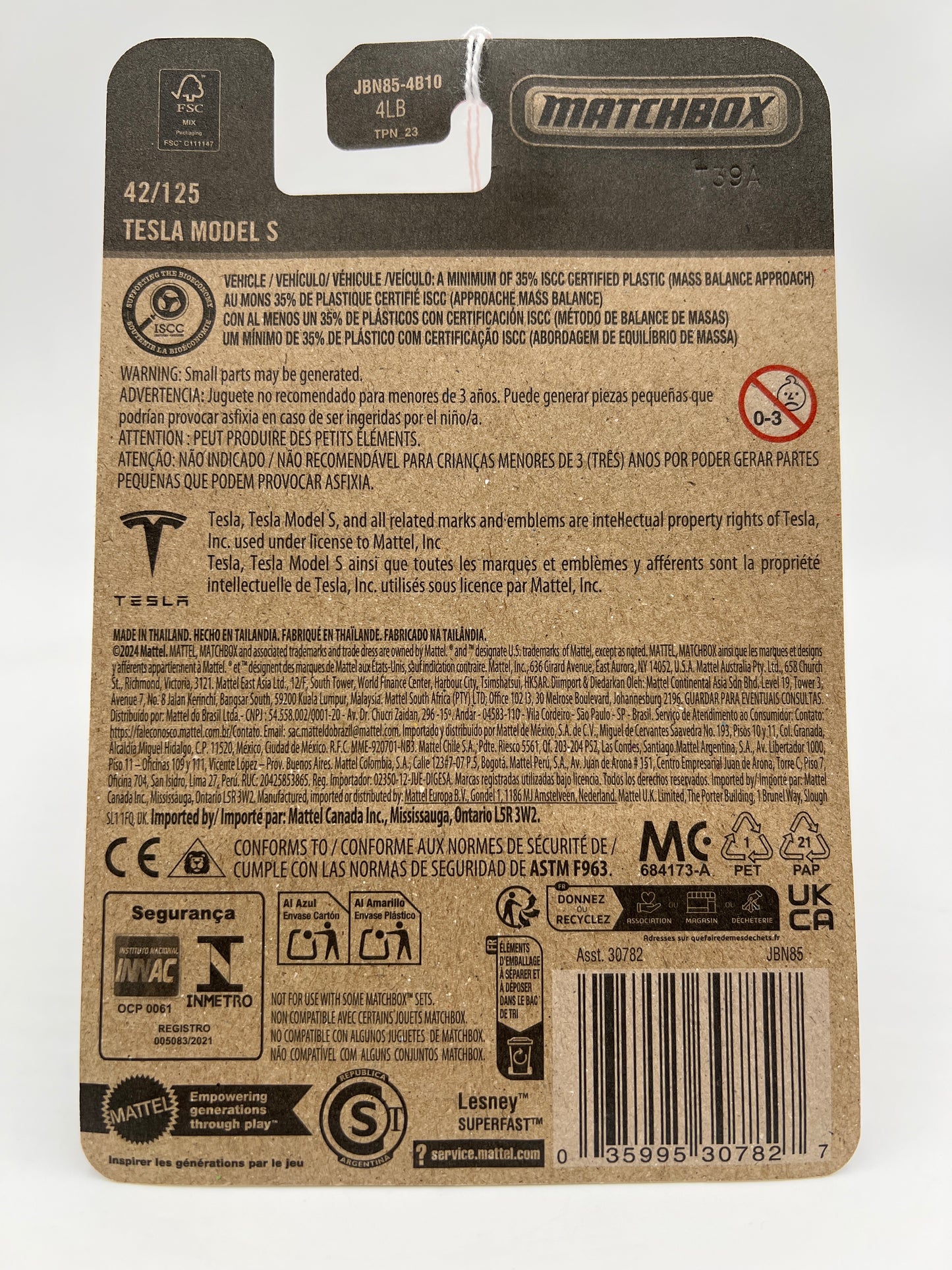 2025 Matchbox #42 Tesla Model S Blue 213K