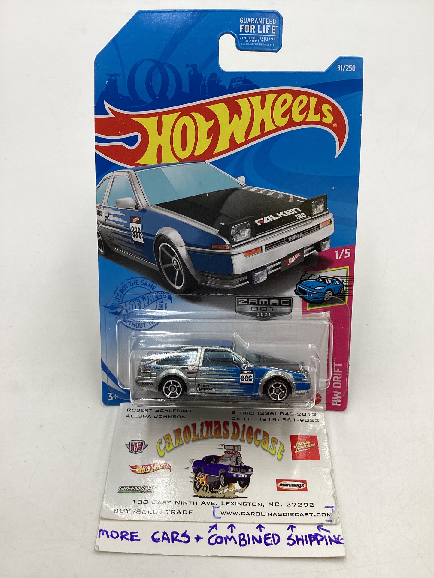 2021 hot wheels Zamac #31 Toyota AE86 Sprinter Trueno #1 144B