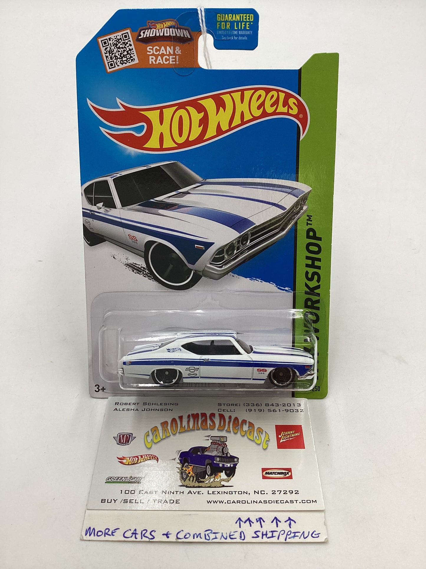 2015 Hot Wheels Workshop #231 69 Chevelle SS 396 White 5G