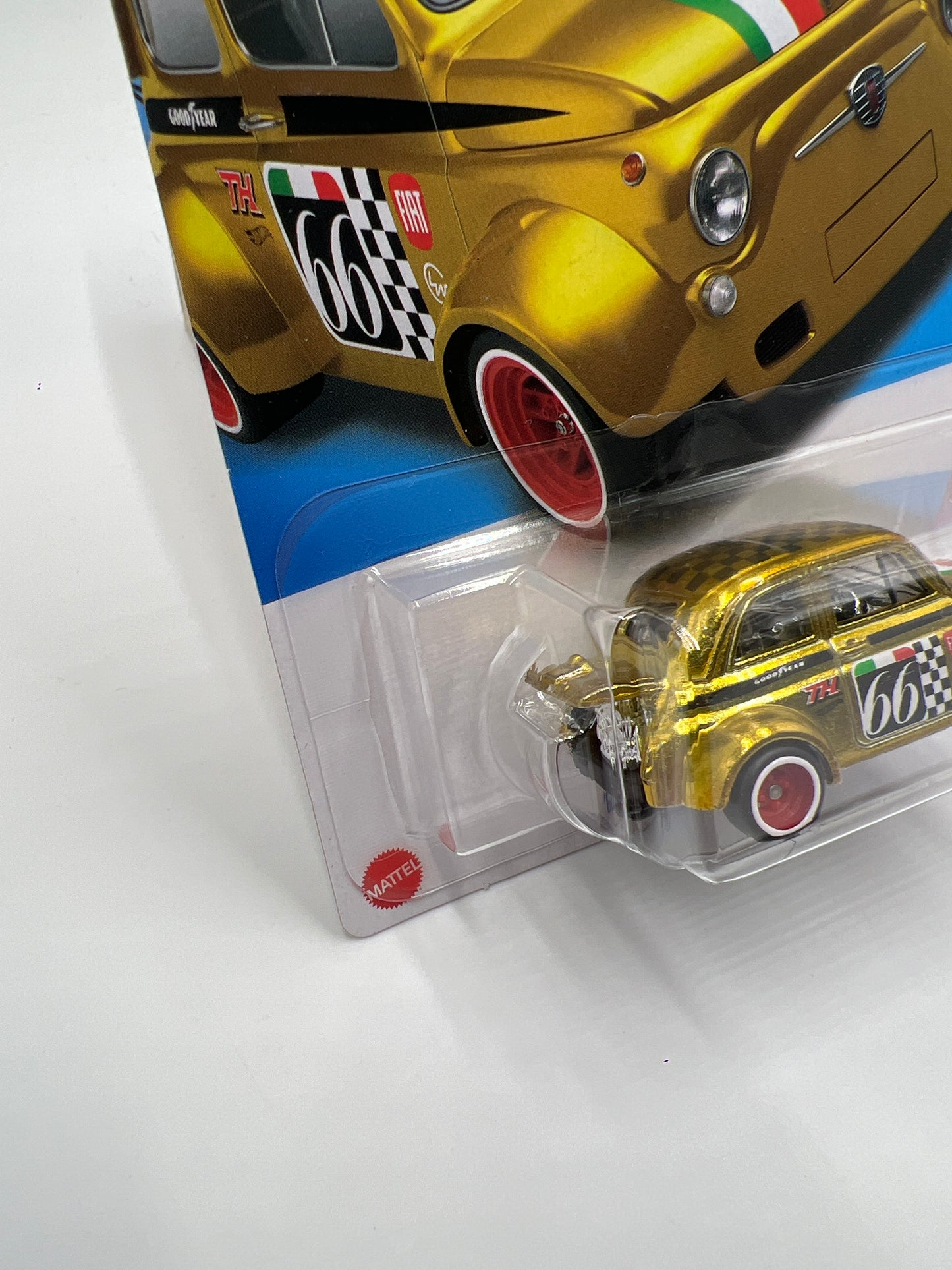 2024 Hot Wheels Super Treasure Hunt #117 60s Fiat 500D Modificado Gold W/Protector