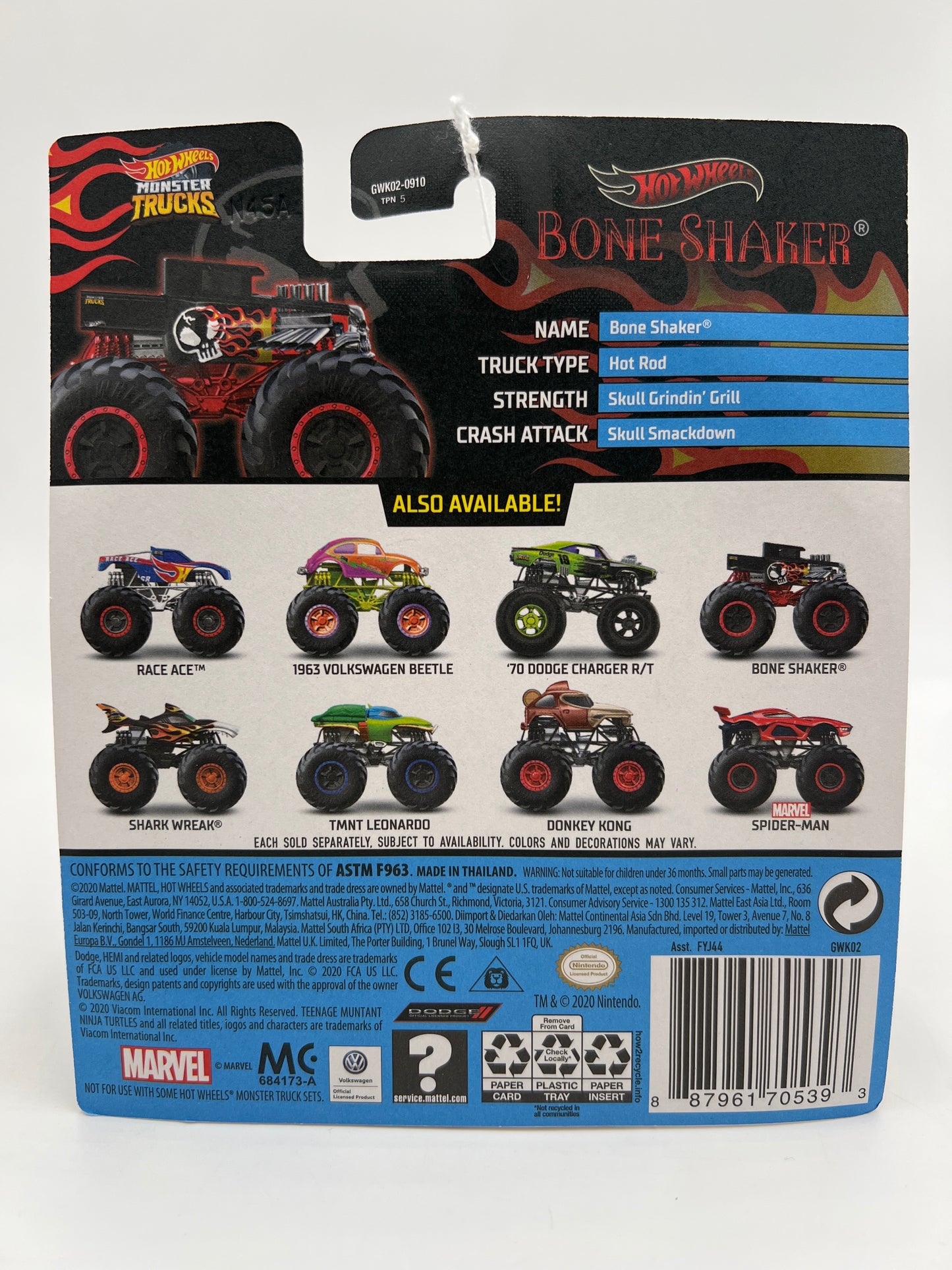 Hot Wheels Monster Trucks HW MT Live #19 Bone Shaker 131A