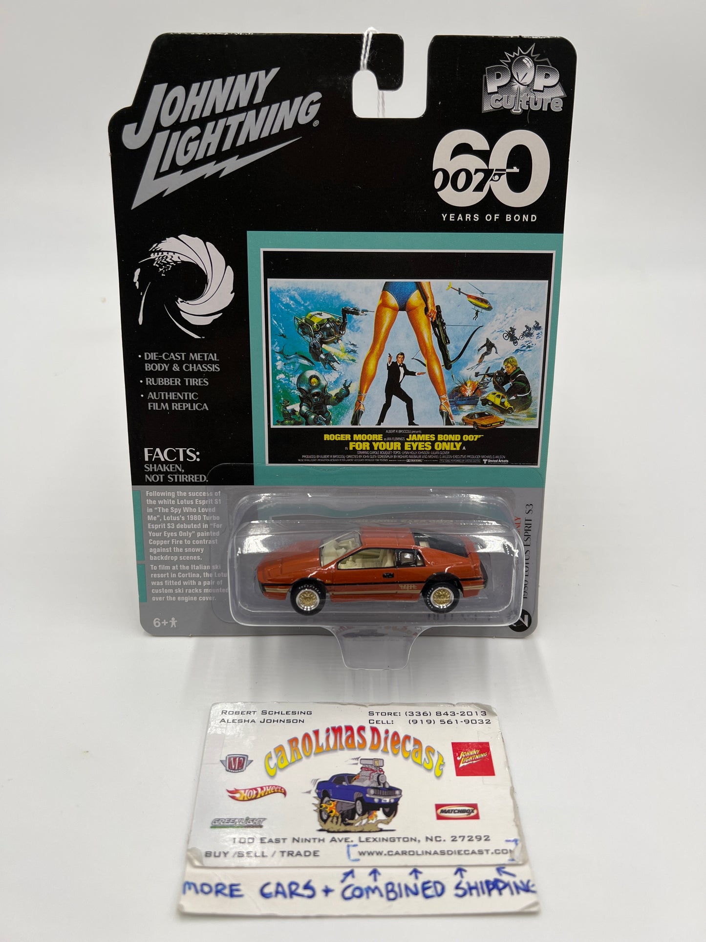 Johnny Lightning Pop Culture 007 60 Years Of Bond Release 1 #2 1980 Lotus Esprit S3 Orange 232D