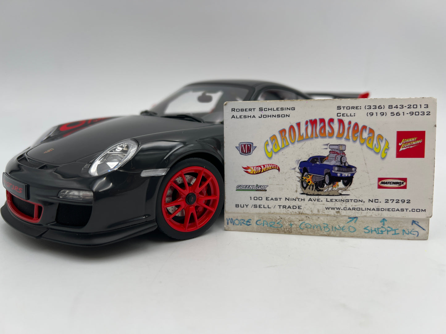 Rare AutoArt 1:18 Scale Porsche 911 997 GT3 RS 3.8 Gray/Red Loose VHTF Exceptional Detail