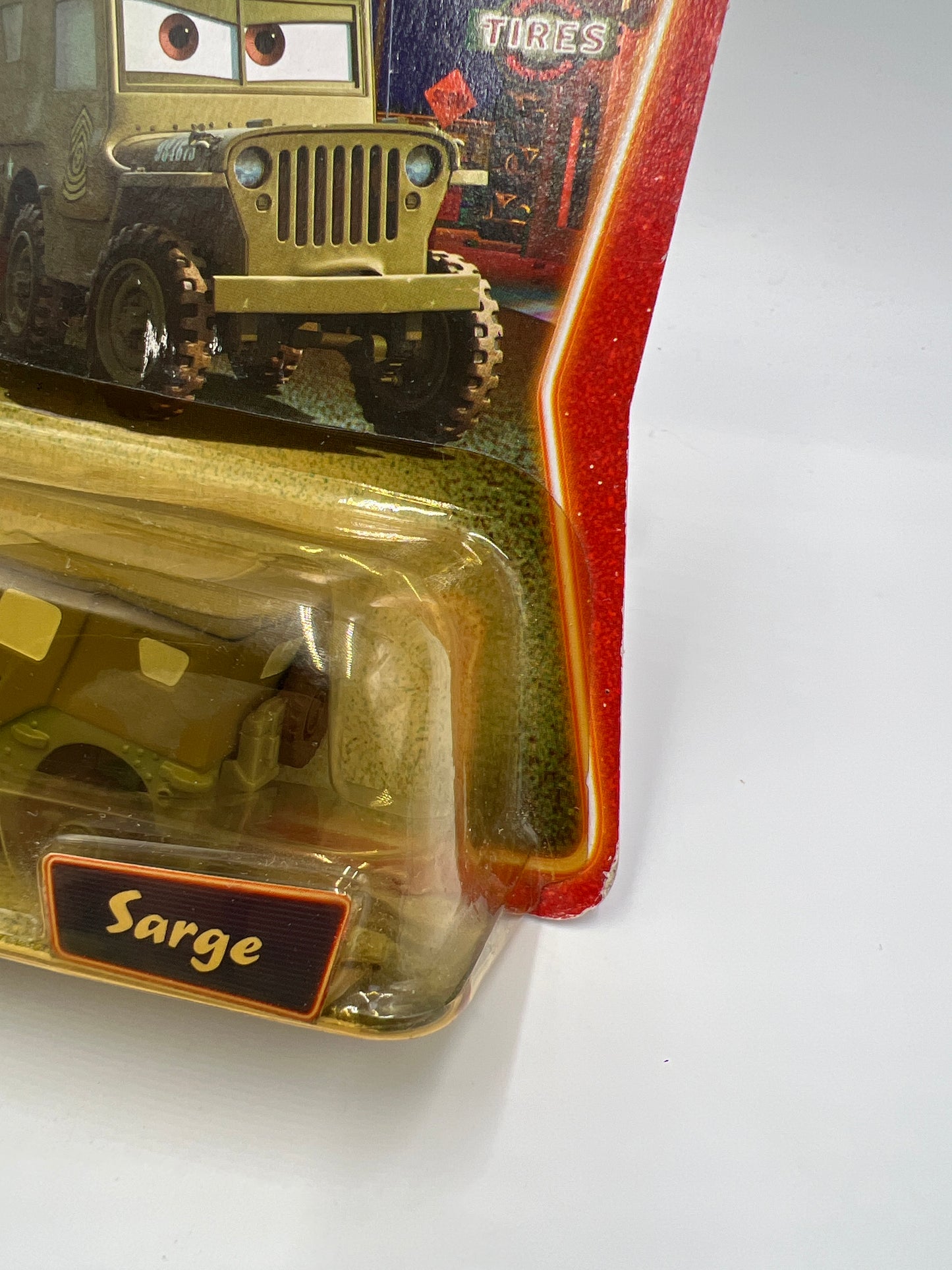 Disney Pixar Cars Supercharged Sarge #1 Yellowed Blister 139F