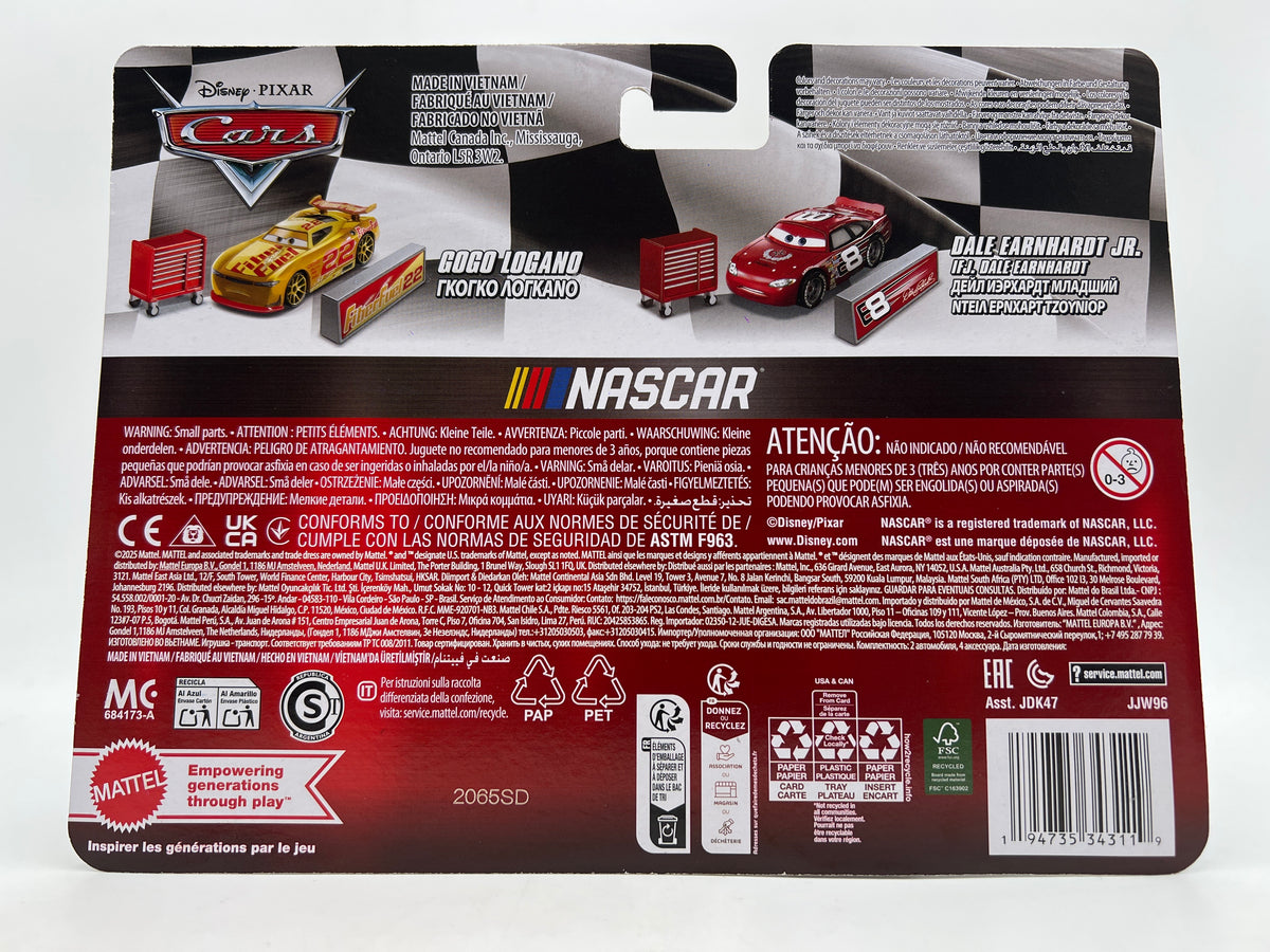 Disney Pixar Cars 2 Pack NASCAR Gogo Logano & Dale Earnhardt Jr