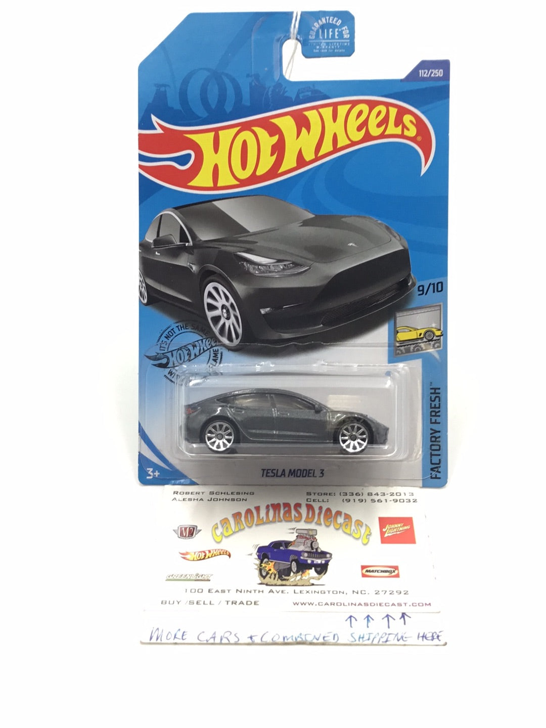 2019 Hot Wheels #112 Tesla Model 3 Y2