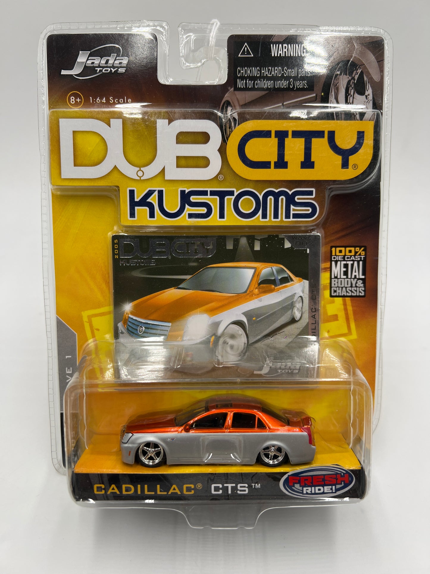 Jada Toys Dub City Kustoms Wave 1 #2 Cadillac CTS Silver/Orange VHTF