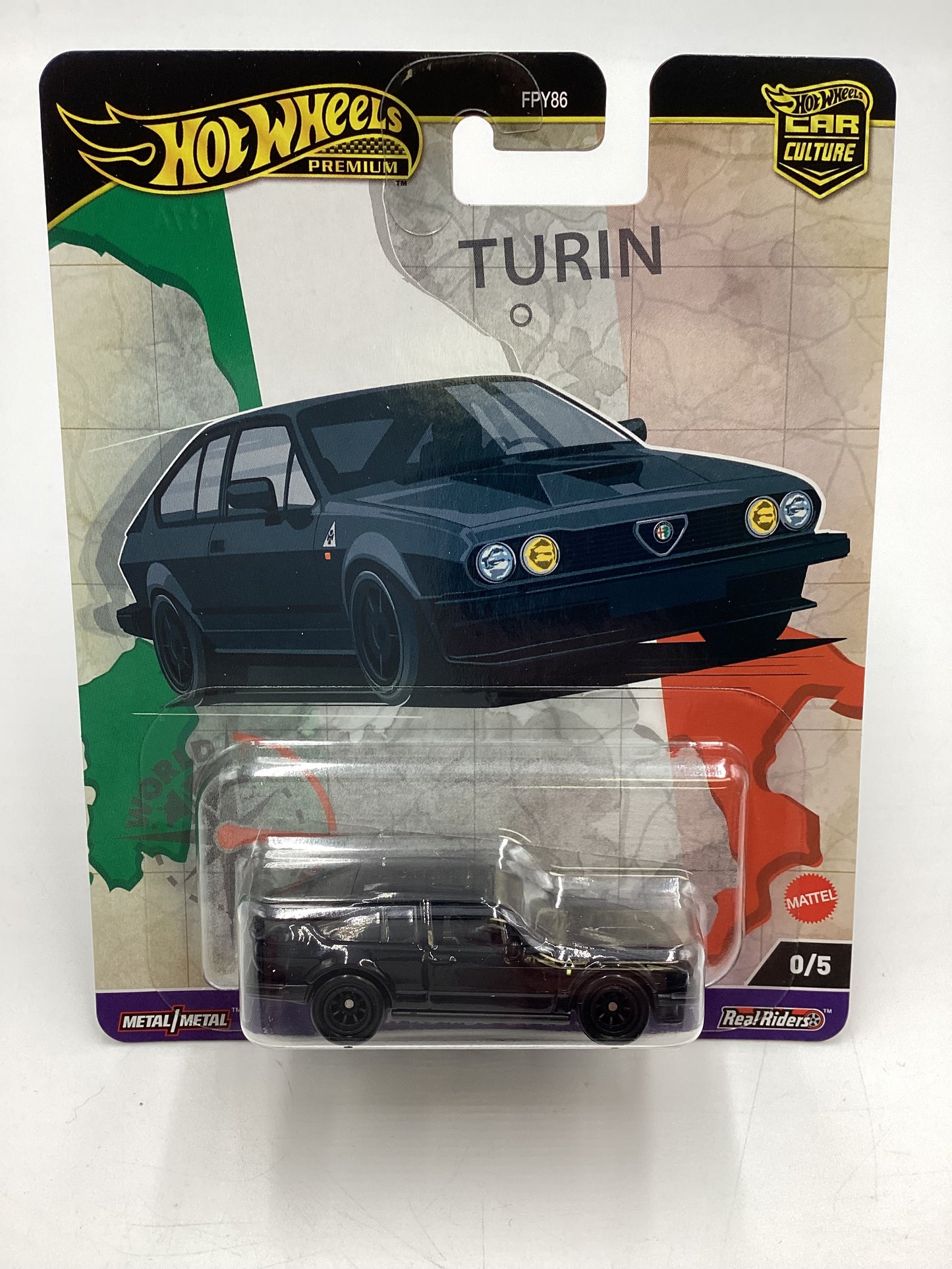 2024 Hot Wheels Premium World Tour #0 Alfa Romeo GTV6 3.0 Black Chase with protector