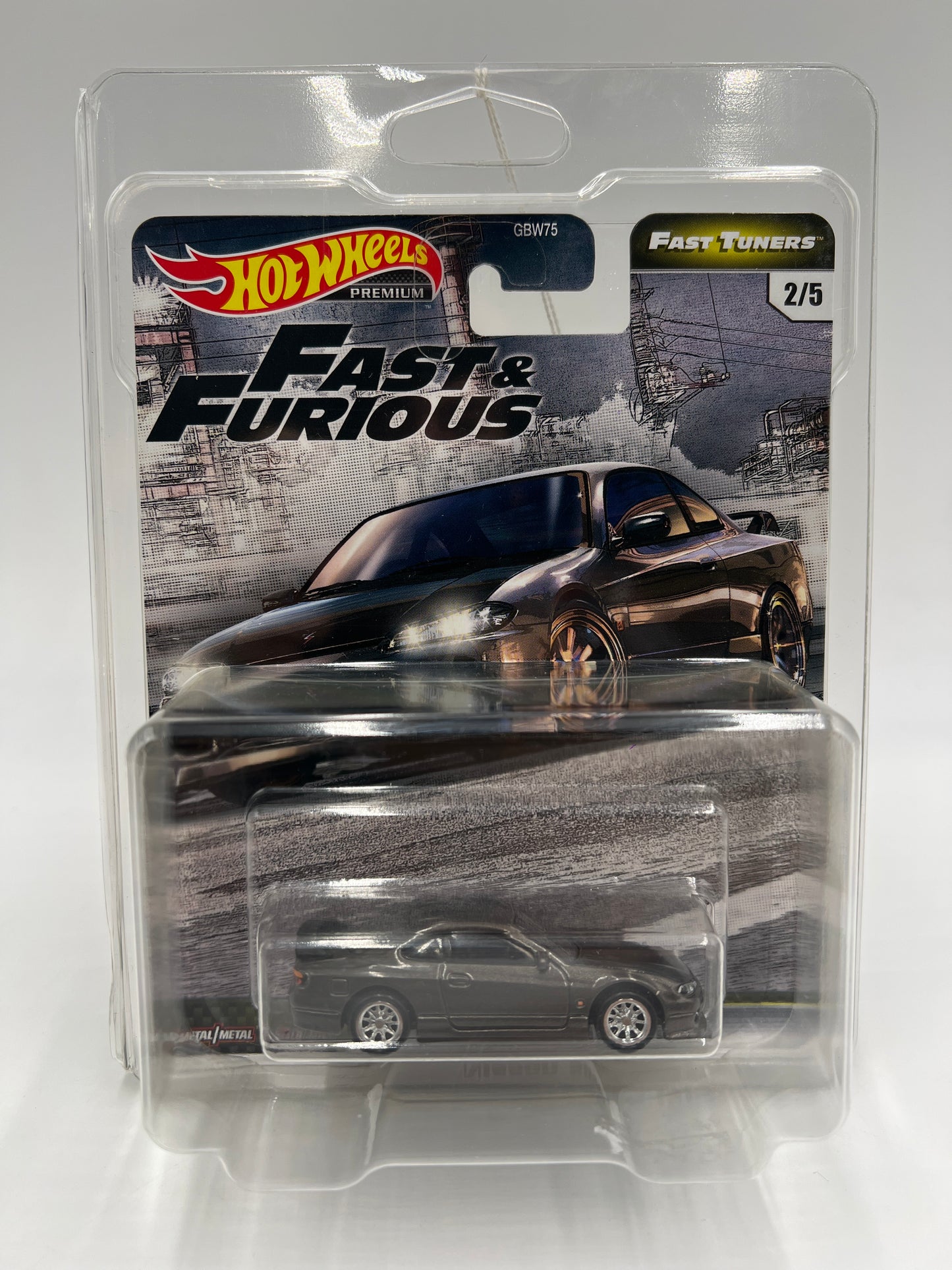 Hot Wheels Premium Fast & Furious Fast Tuners #2 Nissan Silvia S15 Gray W/Protector 2
