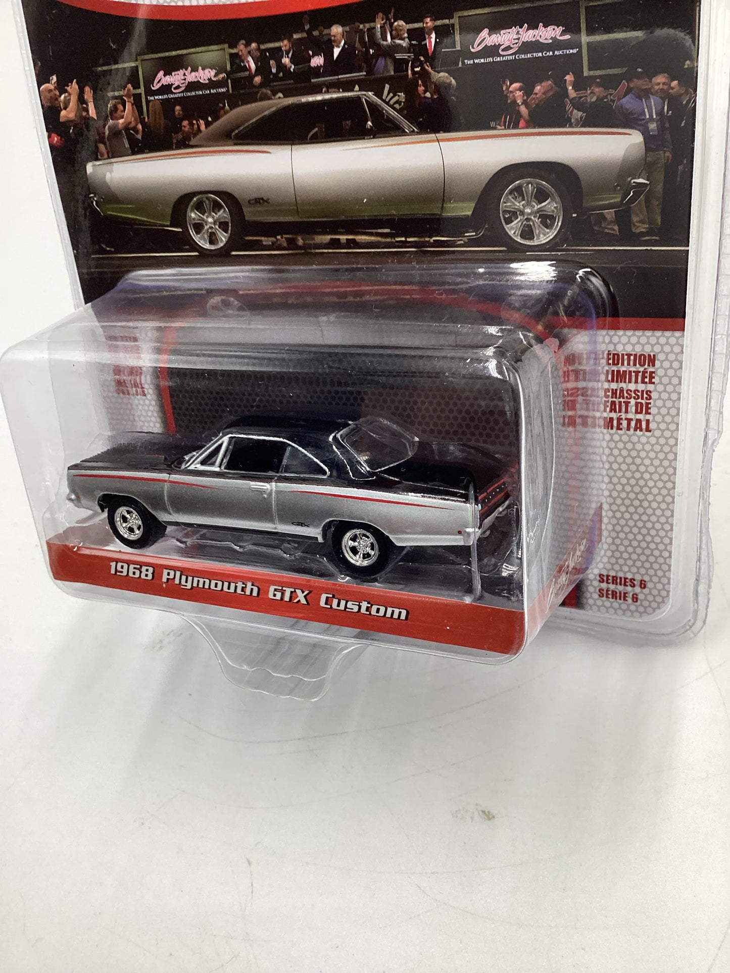 Greenlight 50th Anniversary Barrett-Jackson Series 61968 PlymouthGTX Custom Silver/Black 179F