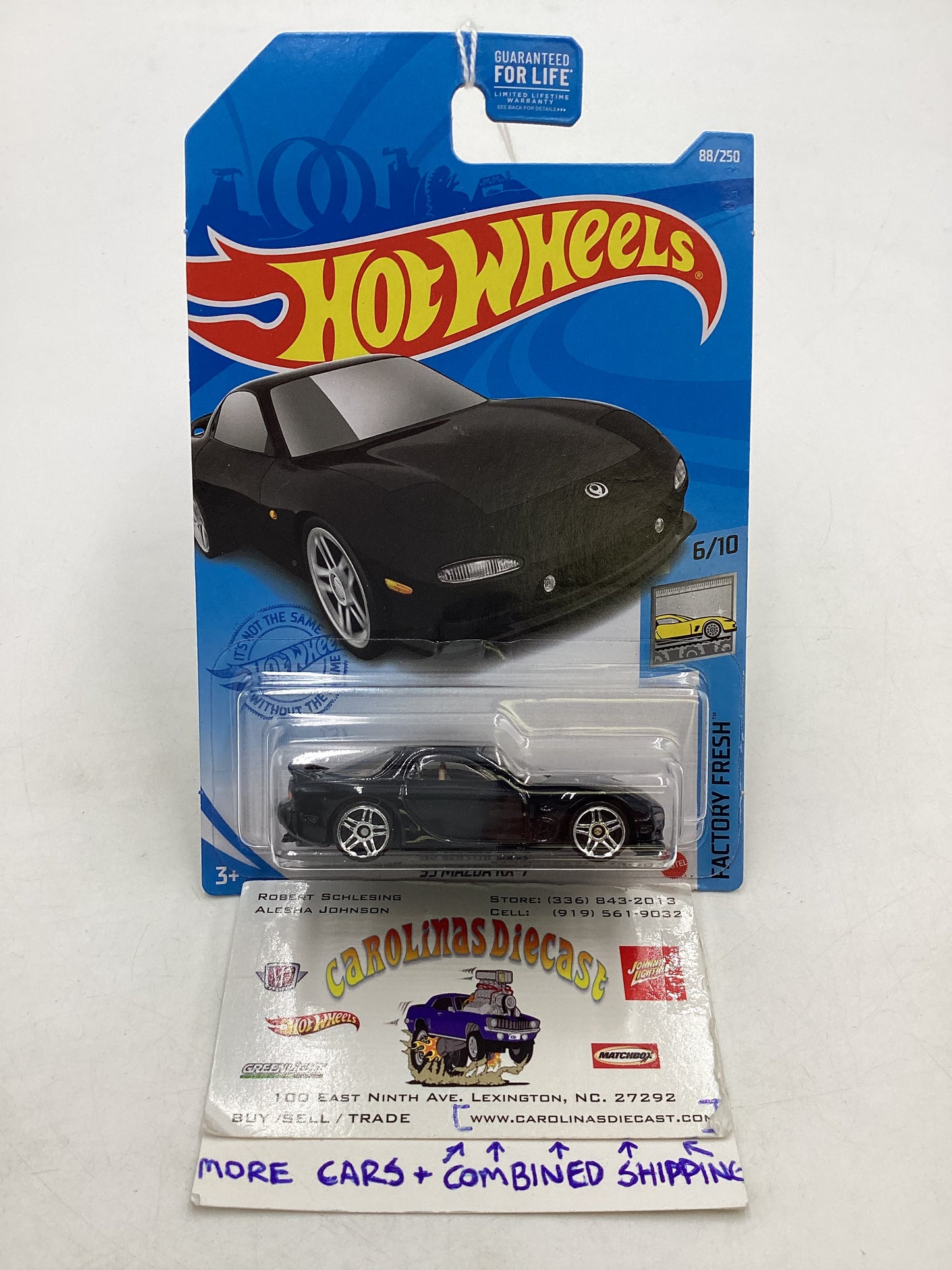 2021 Hot Wheels #88 95 Mazda RX-7 Black 85A