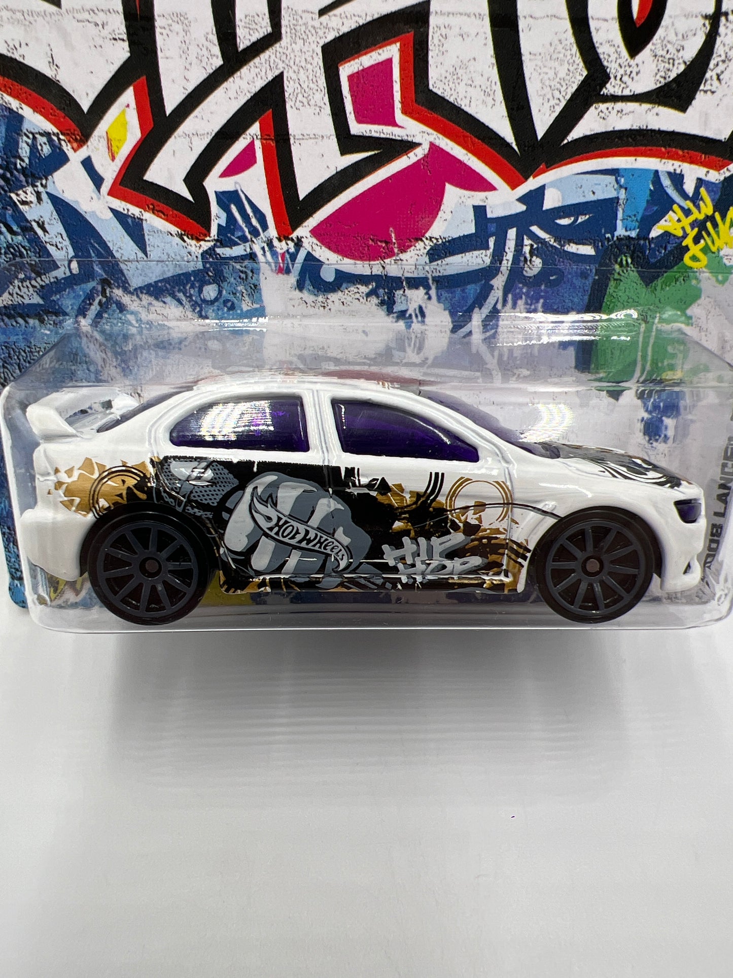 2013 Hot Wheels Jukebox Hip Hop #30 2008 Lancer Evolution White SR