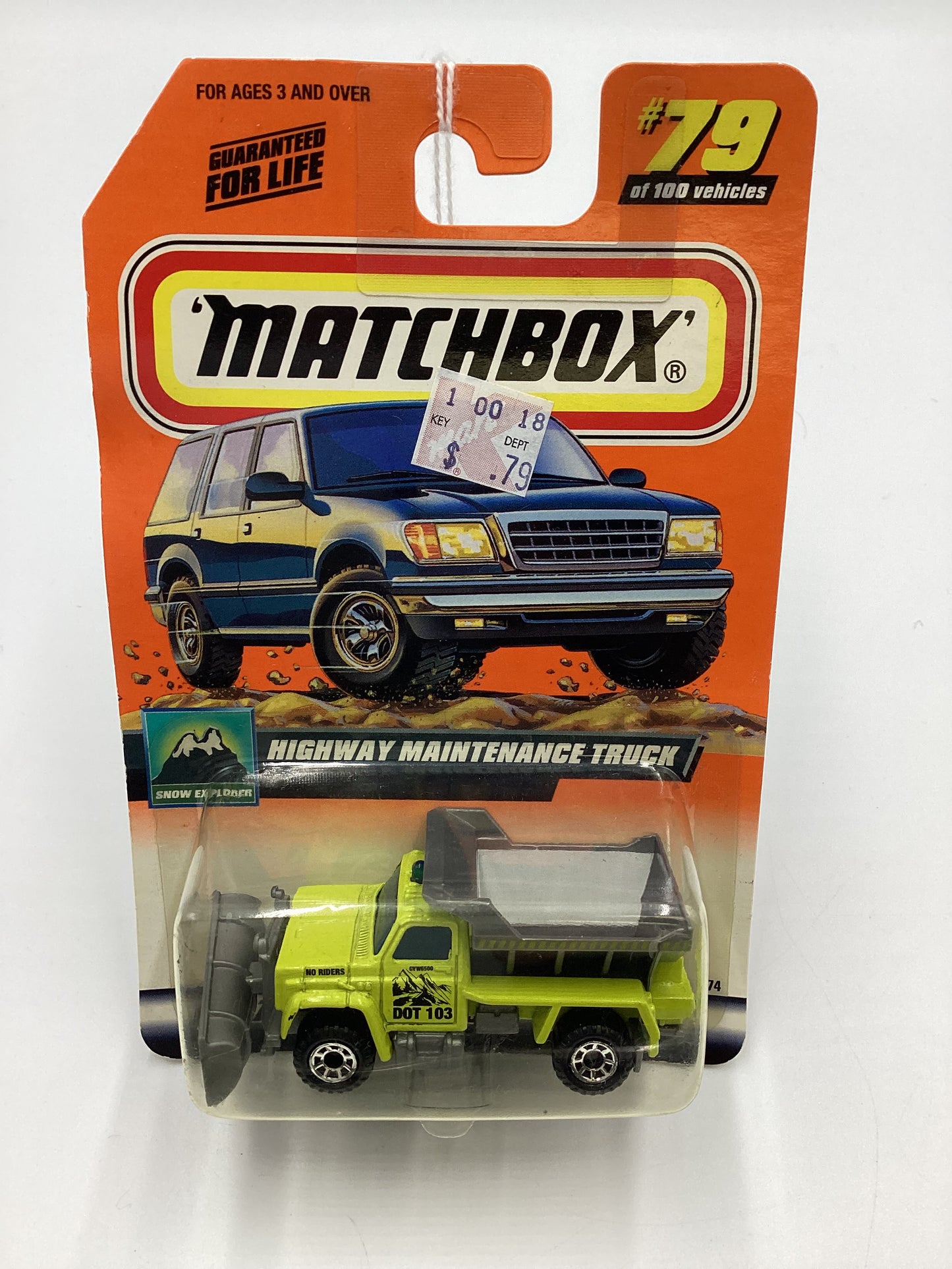 2000 Matchbox #79 Highway Maintenance Truck Yellow 206E