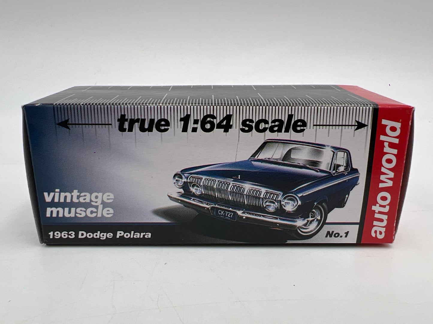 Auto World 1/64 Ultra Red CHASE Vintage Muscle 1963 Dodge Polara Red W/Box Loose