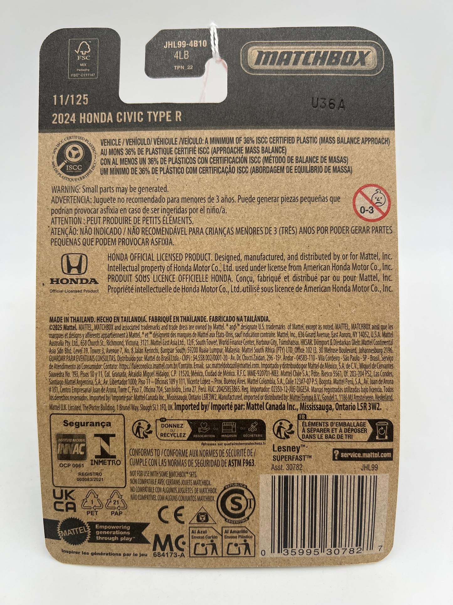 2026 Matchbox #11 2024 Honda Civic Type R Blue