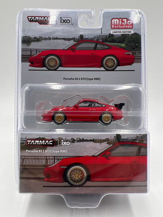 Tarmac Works x IXO Models Mijo Exclusives #69RE Porsche 911 GT3 Type 996 Red 240D