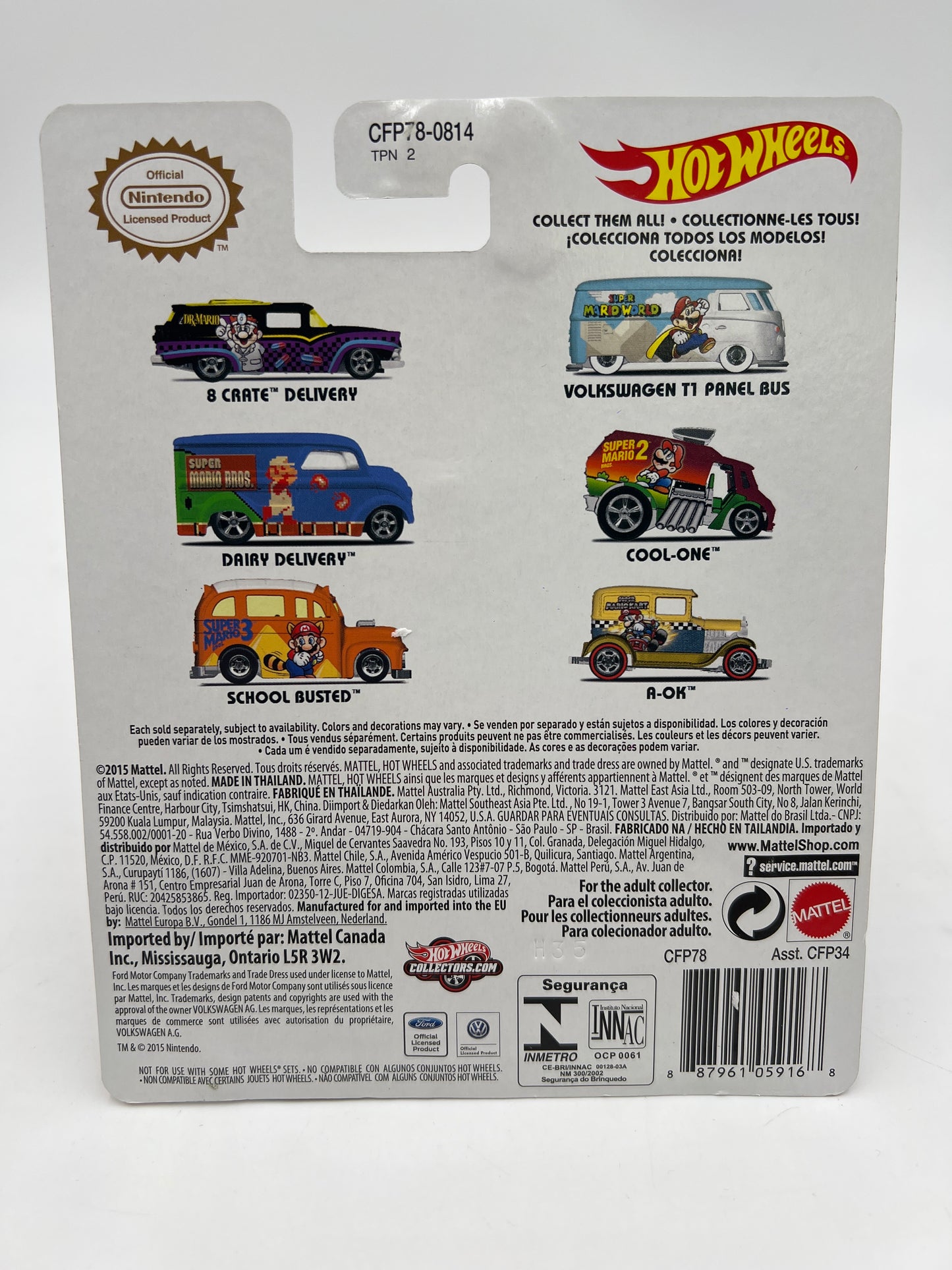 Hot Wheels Pop Culture Mario Full 6 Car Set W/Protectors VHTF