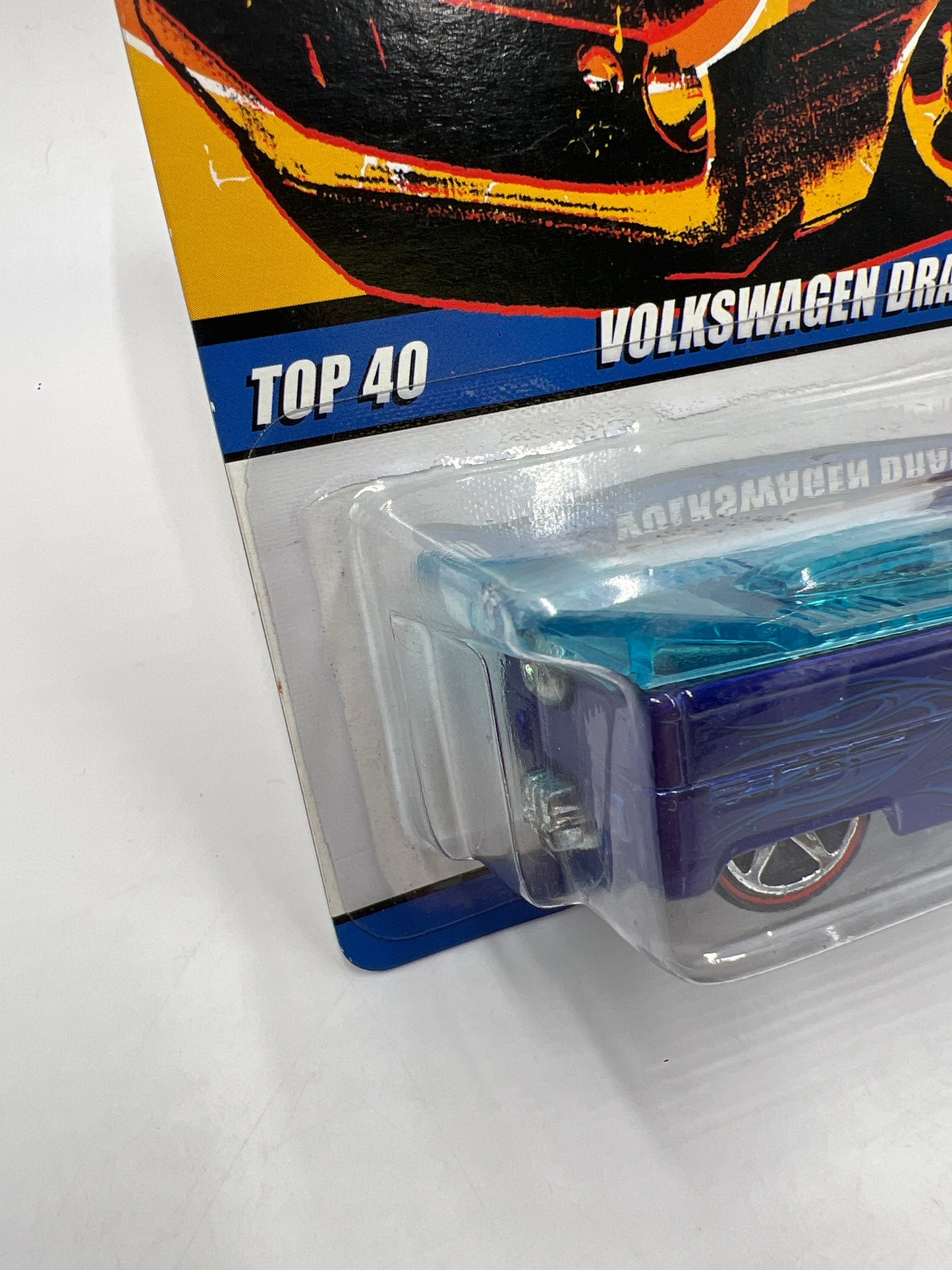 Hot Wheels Since 68 Top 40 #4 Volkswagen Drag Truck Blue W/Protector Cracked Blister