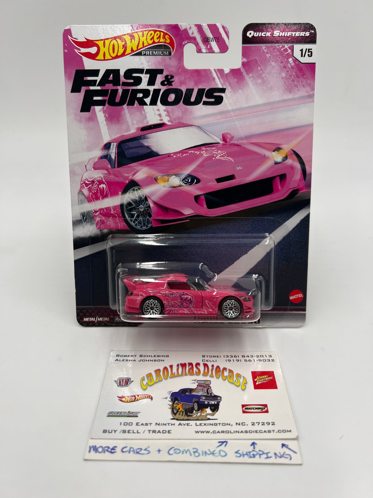 Hot Wheels Premium Fast & Furious Quick Shifters #1 Honda S2000 Pink W/Protector Cracked Blister