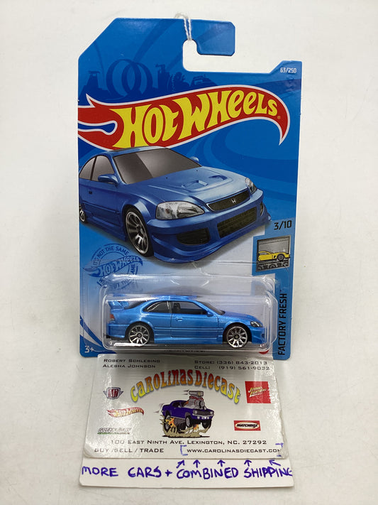 2021 Hot Wheels #63 Honda Civic Si Blue 79B