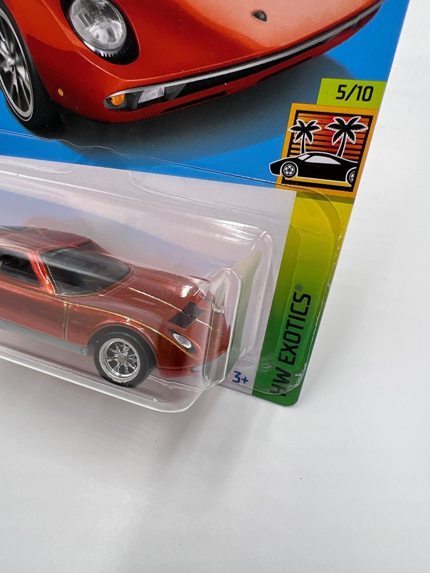 2022 Hot Wheels Super Treasure Hunt #202 71 Lamborghini Miura SV Orange W/Protector J-Hook Vein