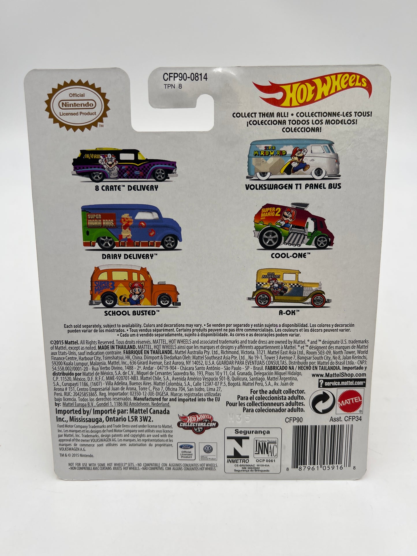 Hot Wheels Pop Culture Mario Full 6 Car Set W/Protectors VHTF