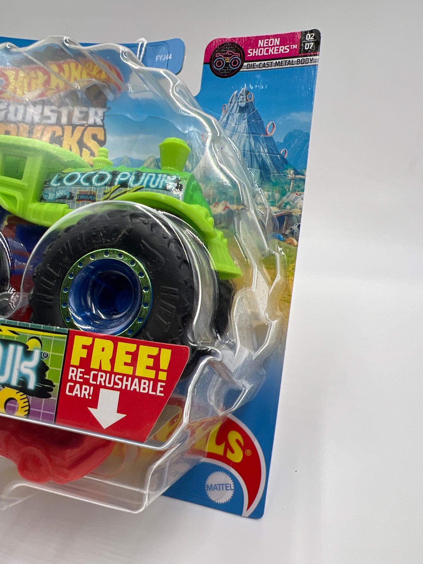 2021 Hot Wheels Monster Trucks Neon Shockers #13 Loco Punk 134A