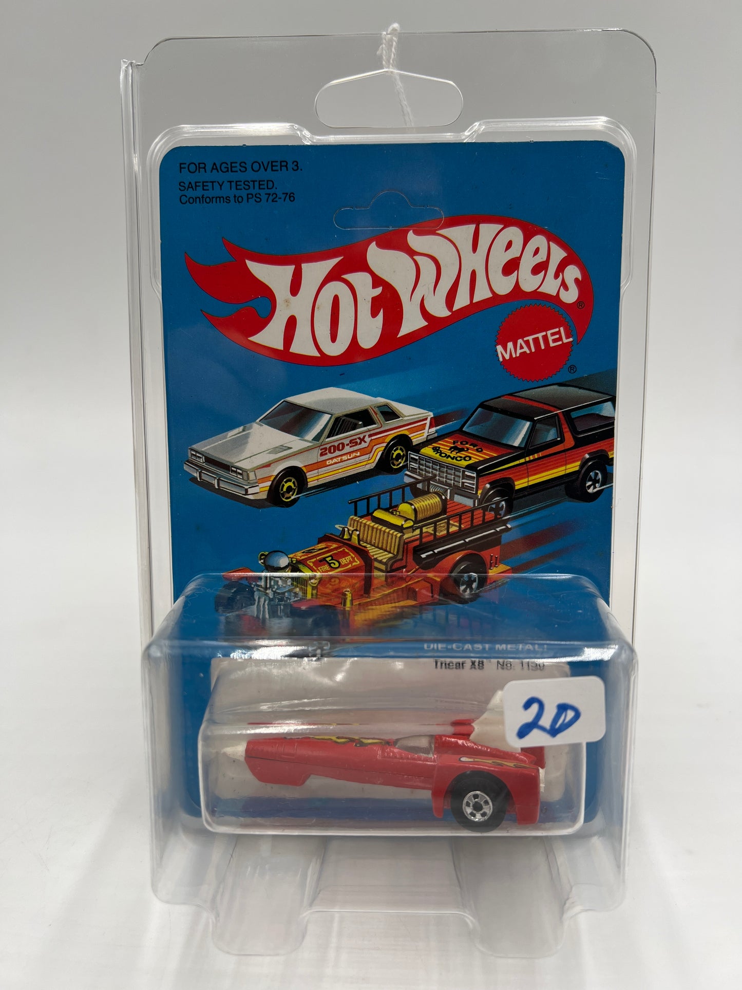Hot Wheels Original 1981 #1130 Tricer X8 Red Unpunched W/Protector