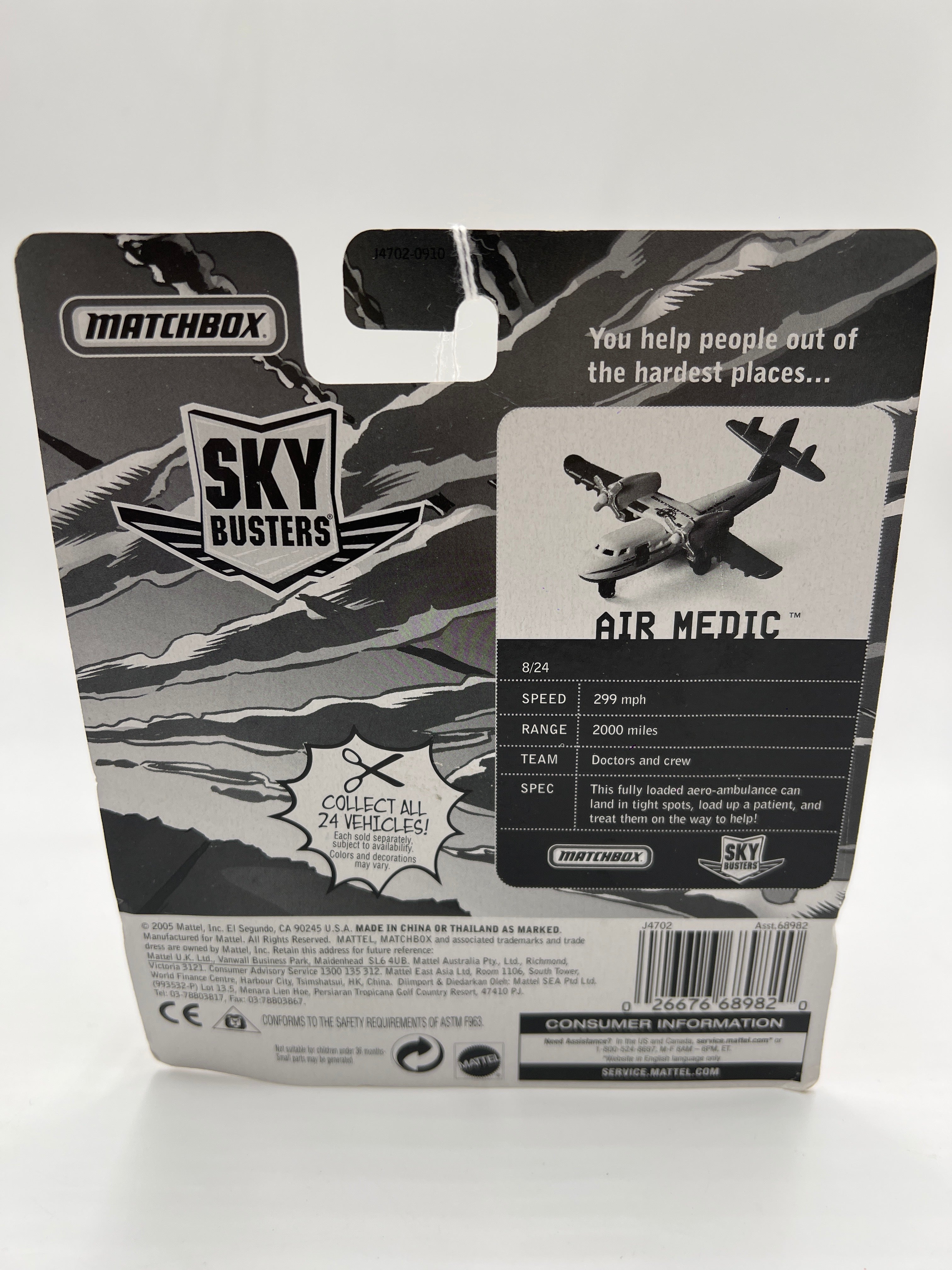 Matchbox Sky Busters Air Medic Rescue Plane MBX Air Ambulance VV8