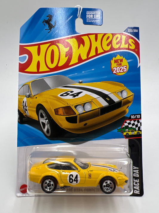2025 Hot Wheels Q Case Race Day #222 Ferrari 365 GTB4 Competizione Yellow SR