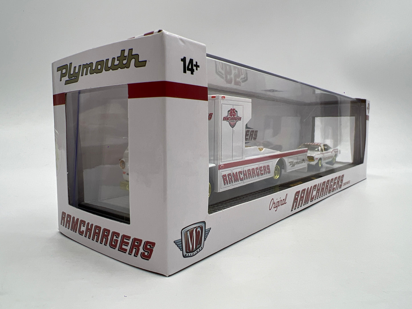M2 Machines Auto Haulers CHASE Ramchargers 1966 Dodge L600 COE & 1971 Plymouth Hemi Cuda R66