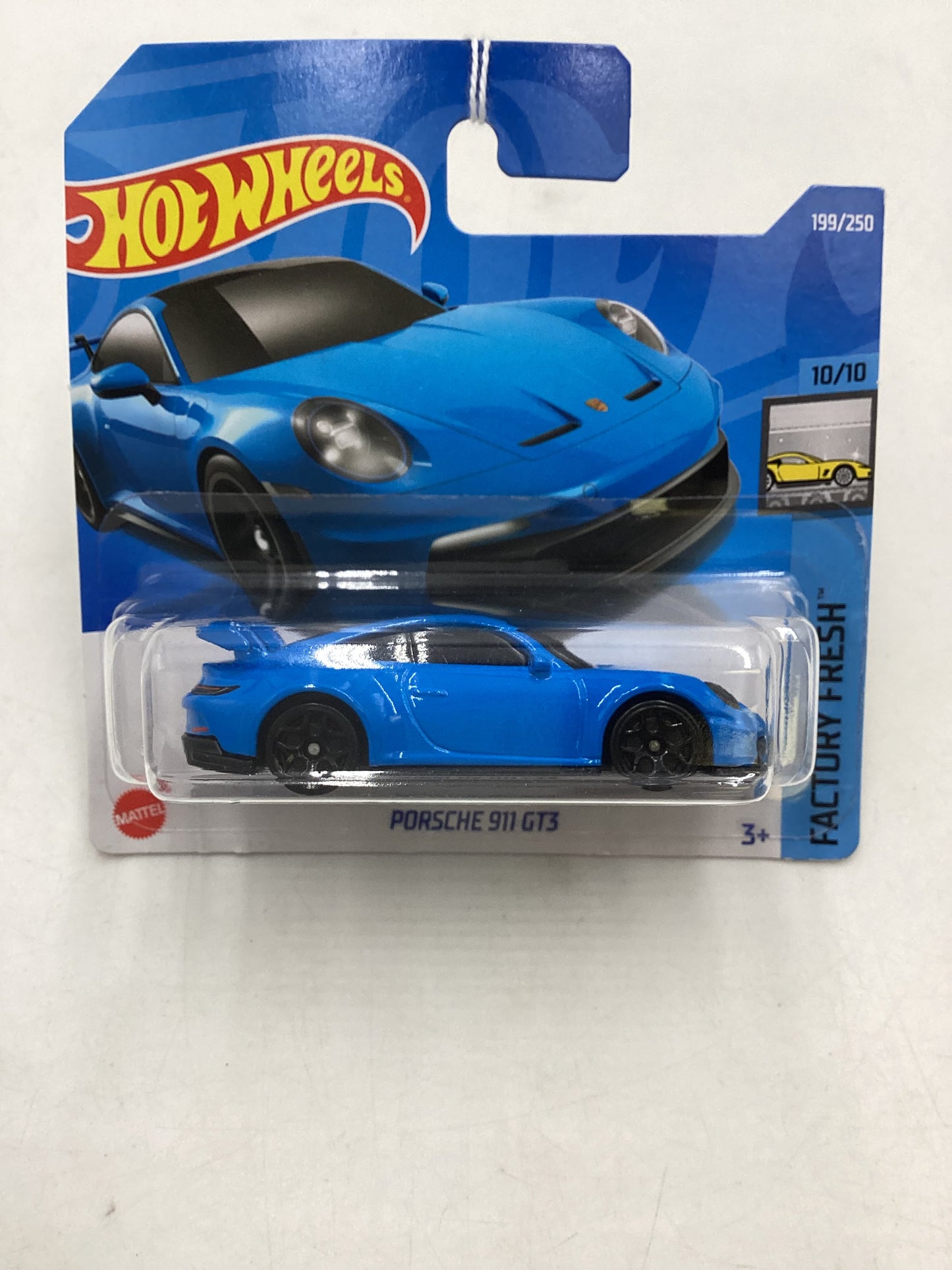 2022 Hot Wheels #199 Porsche 911 GT3 Blue Short Card 98A