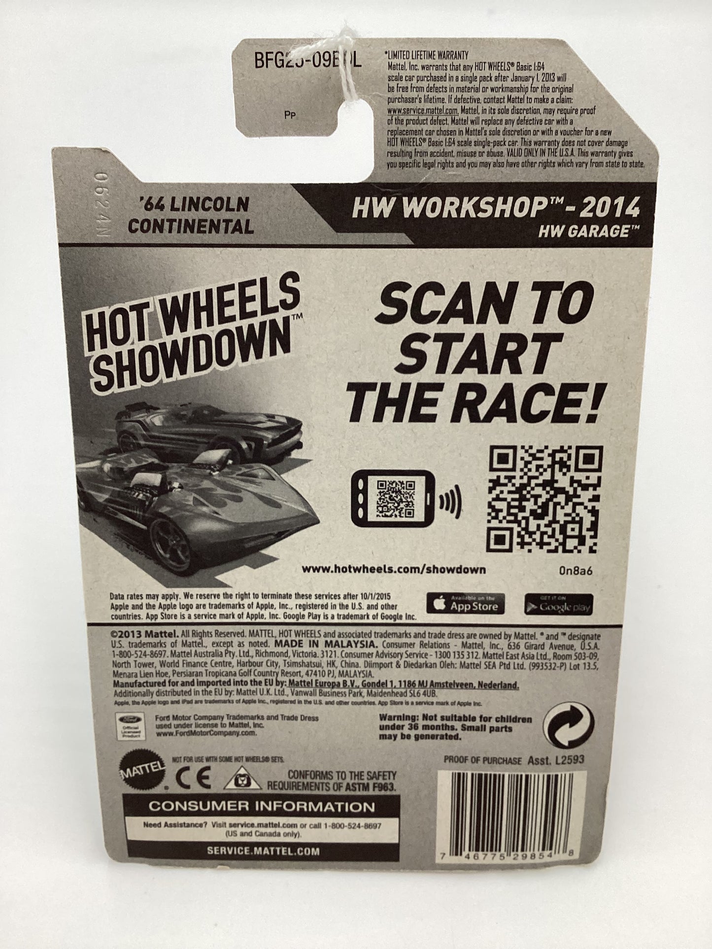 2014 Hot Wheels Zamac 012 #208 64 Lincoln Continental Walmart Exclusive 143B