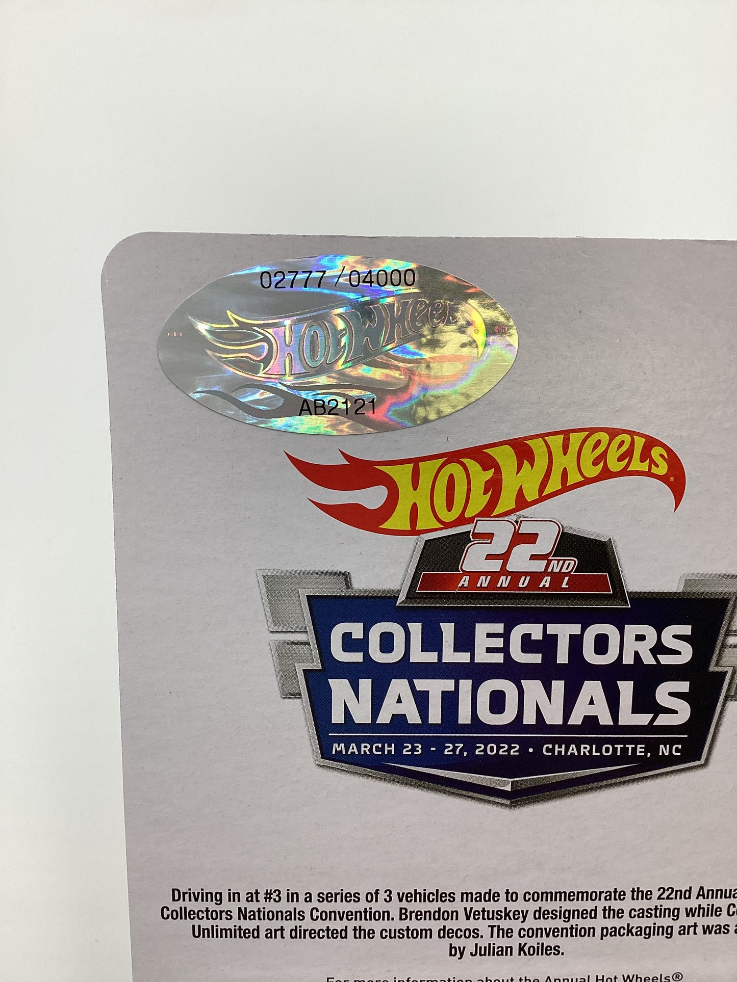 2022 Hot wheels 22nd Annual Collectors Nationals Charlotte 1969 Dodge Charger R/T Orange 2777/4000 with protector