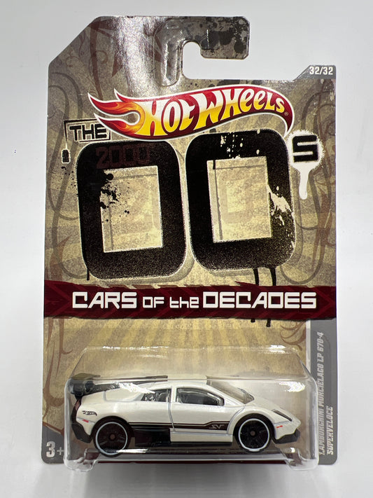 Hot Wheels Cars of the Decades The 00s #32 Lamborghini Murcielago LP 670-4 Superveloce White W/Protector