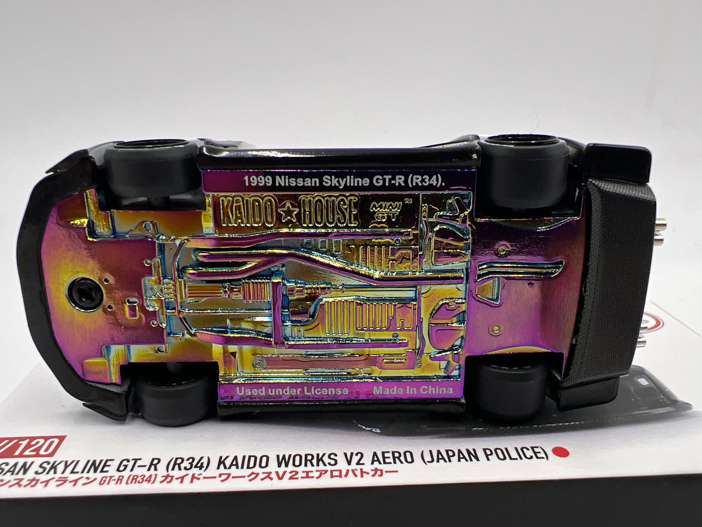 Mini GT x Kaido House #120 Nissan Skyline GT-R R34 Kaido Works V2 Aero Japan Police