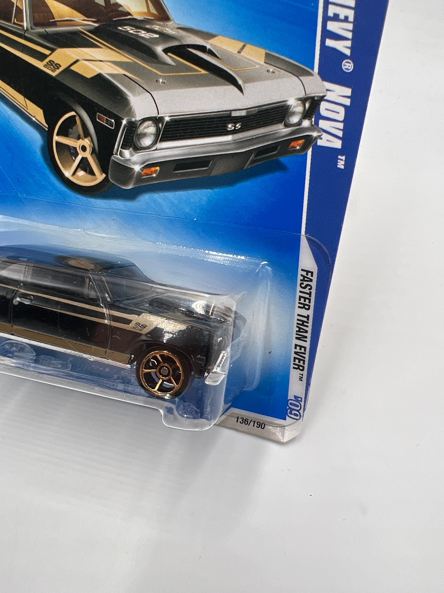 2006 Hot Wheels Faster Than Ever #136 Chevy Nova Black/Gold 16A