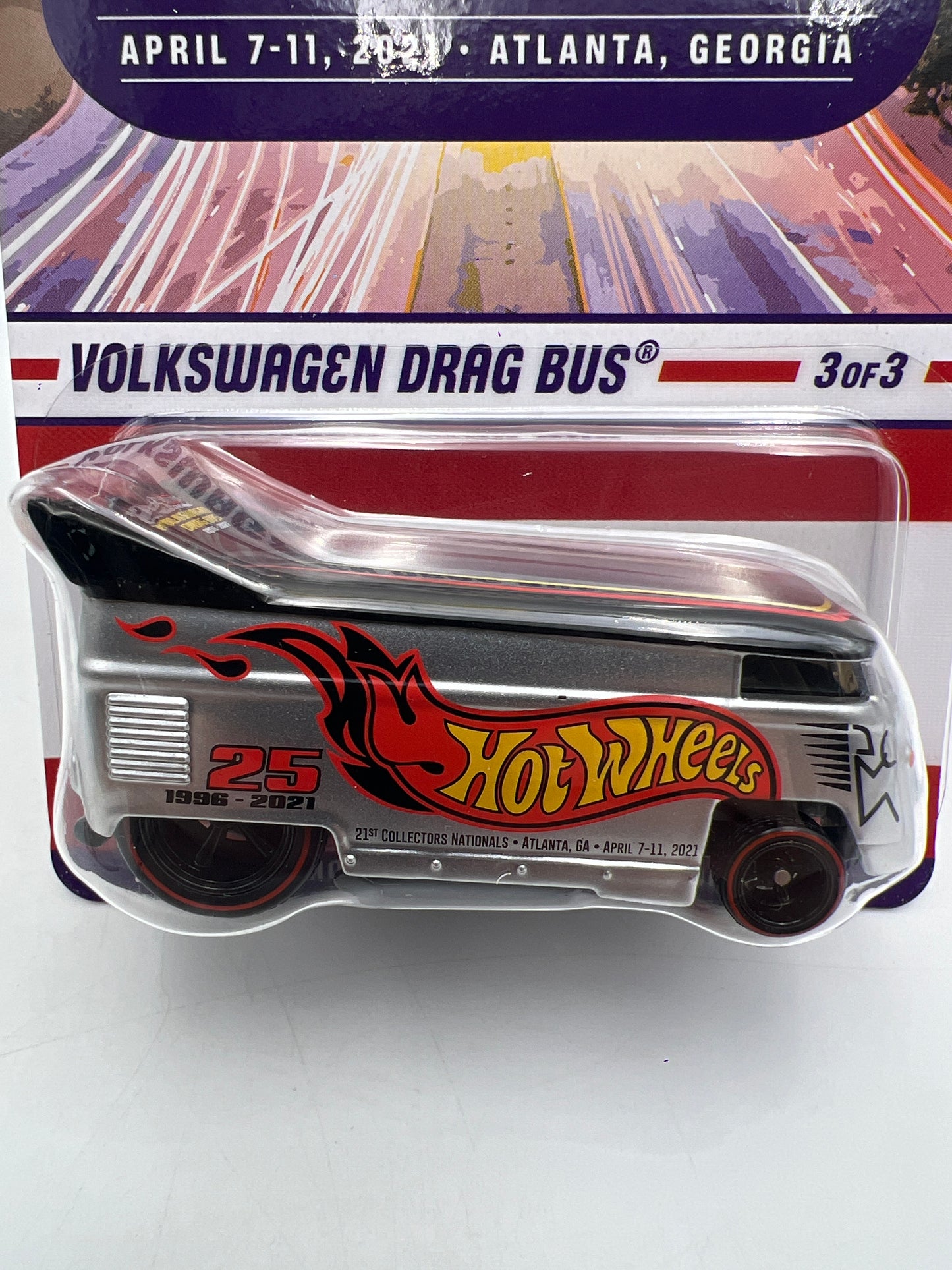 2021 Hot Wheels 21st Annual Collectors Nationals #2396/4000 Volkswagen Drag Bus W/Protector