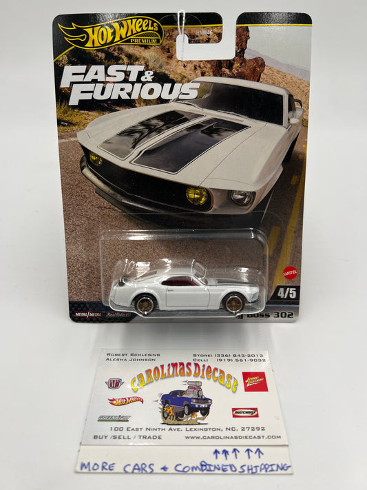 2024 Hot Wheels Gold Label Fast & Furious #4 1969 Ford Mustang Boss 302 White 246F