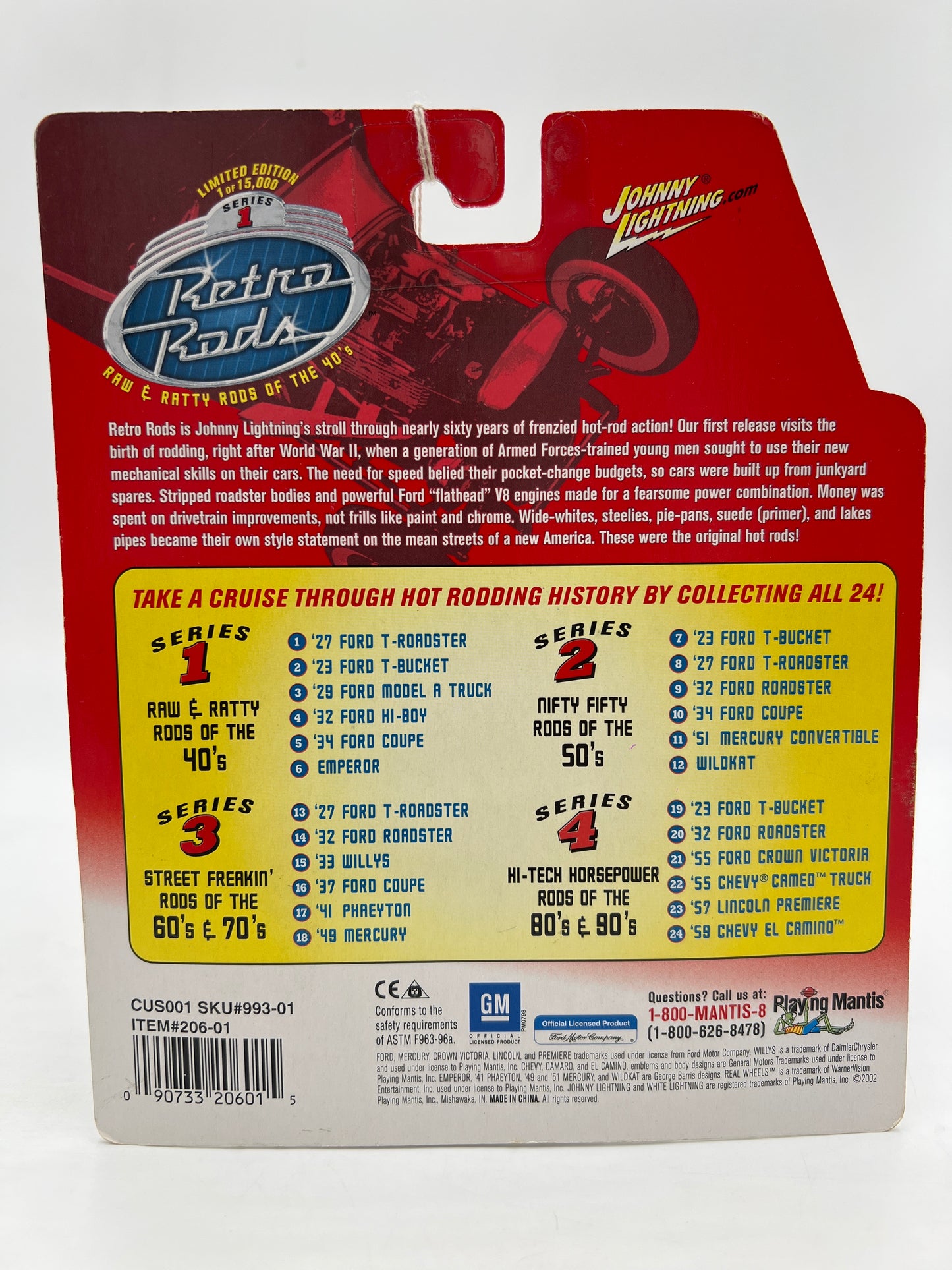 Johnny Lightning Retro Rods Series 1 #4 32 Ford Hi-Boy Black 220F