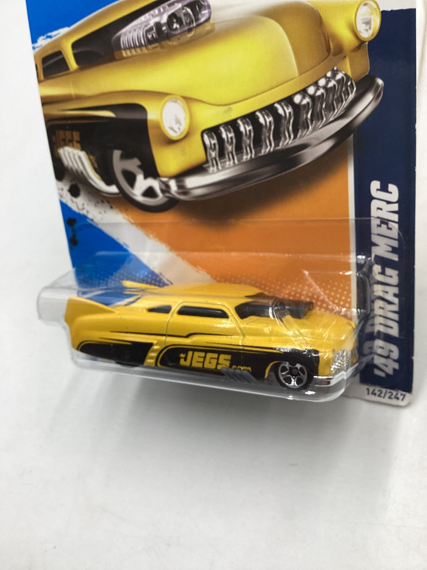 2012 Hot Wheels HW Performance #142 49 Drag Merc Jegs Yellow 43E