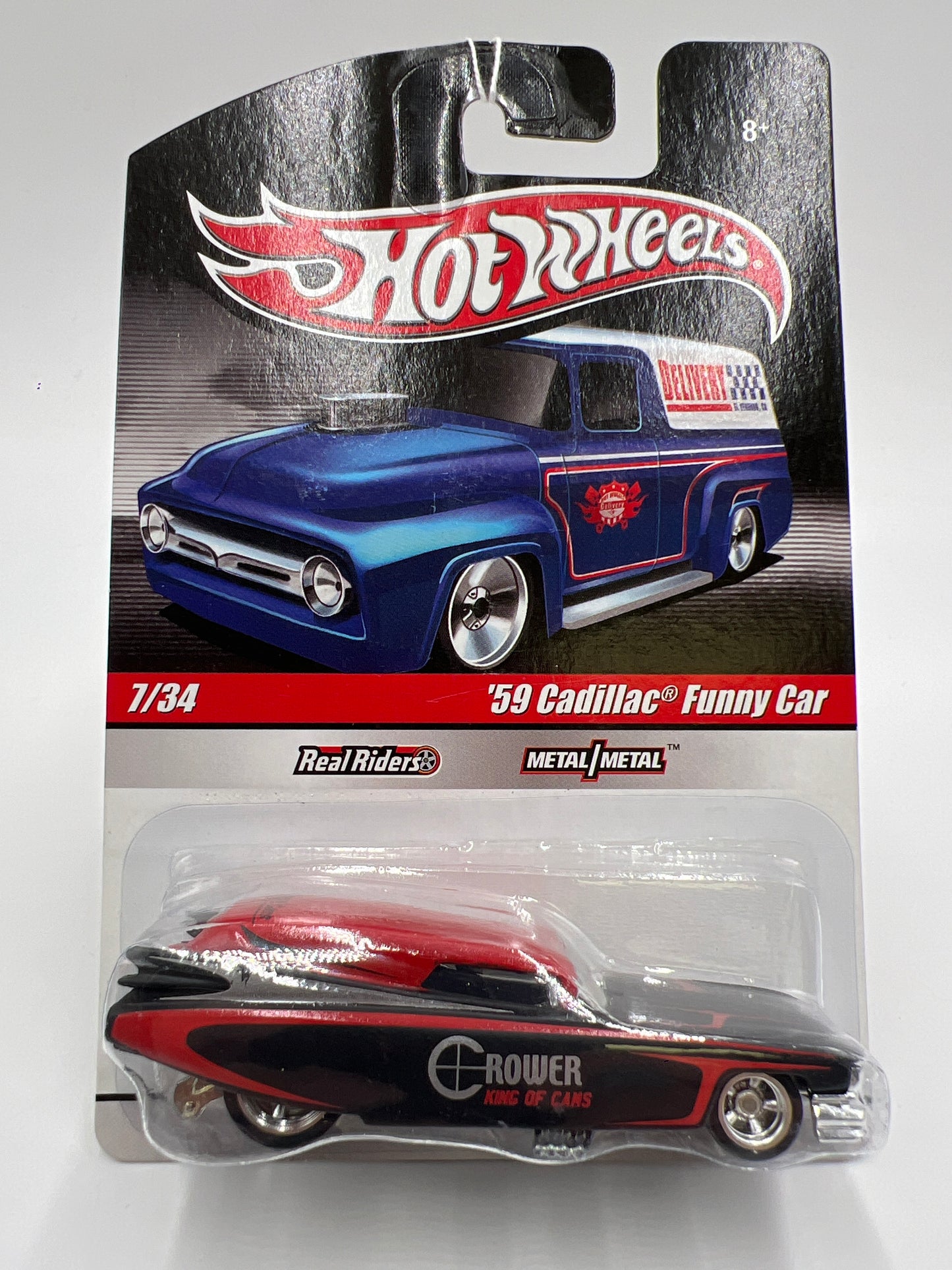 Hot Wheels Slick Rides #7 59 Cadillac Funny Car Crower Cams Black/Red 242A