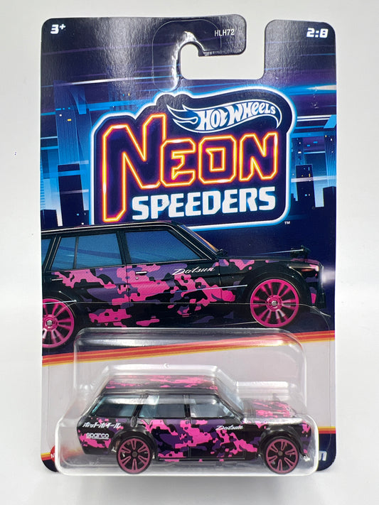 Hot Wheels Neon Speeders #2 Datsun 510 Wagon Black/Pink 158H
