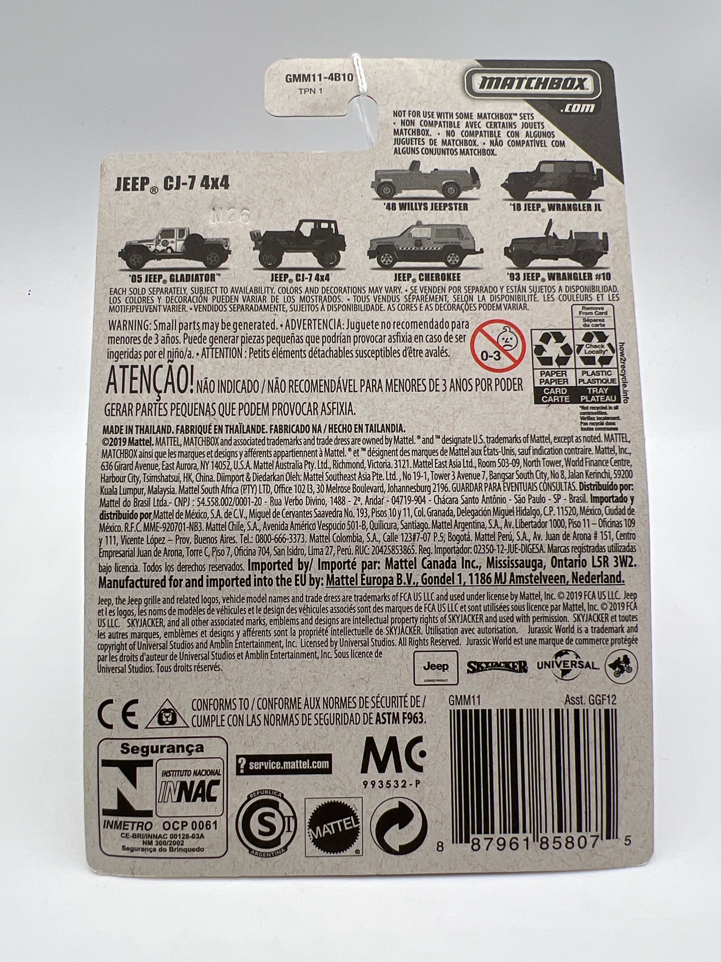 Matchbox Jeep Series Jeep CJ-7 4x4 Black 157E