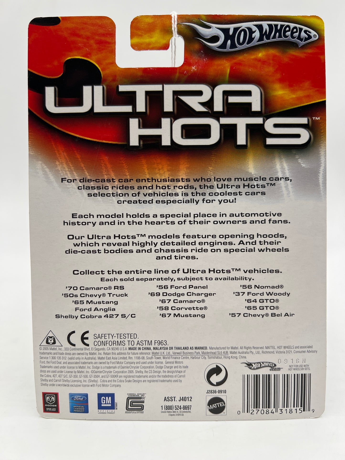 Hot Wheels Premium Ultra Hots 67 Camaro Yellow See Description 245E