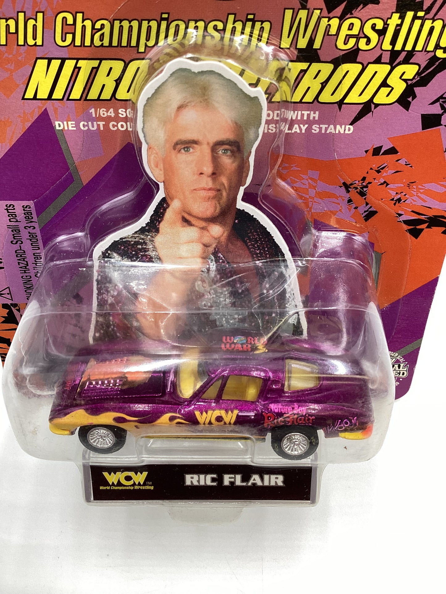 Racing Champions WCW Nitro Streetrods Ric Flair 63 Chevy Corvette Purple SR