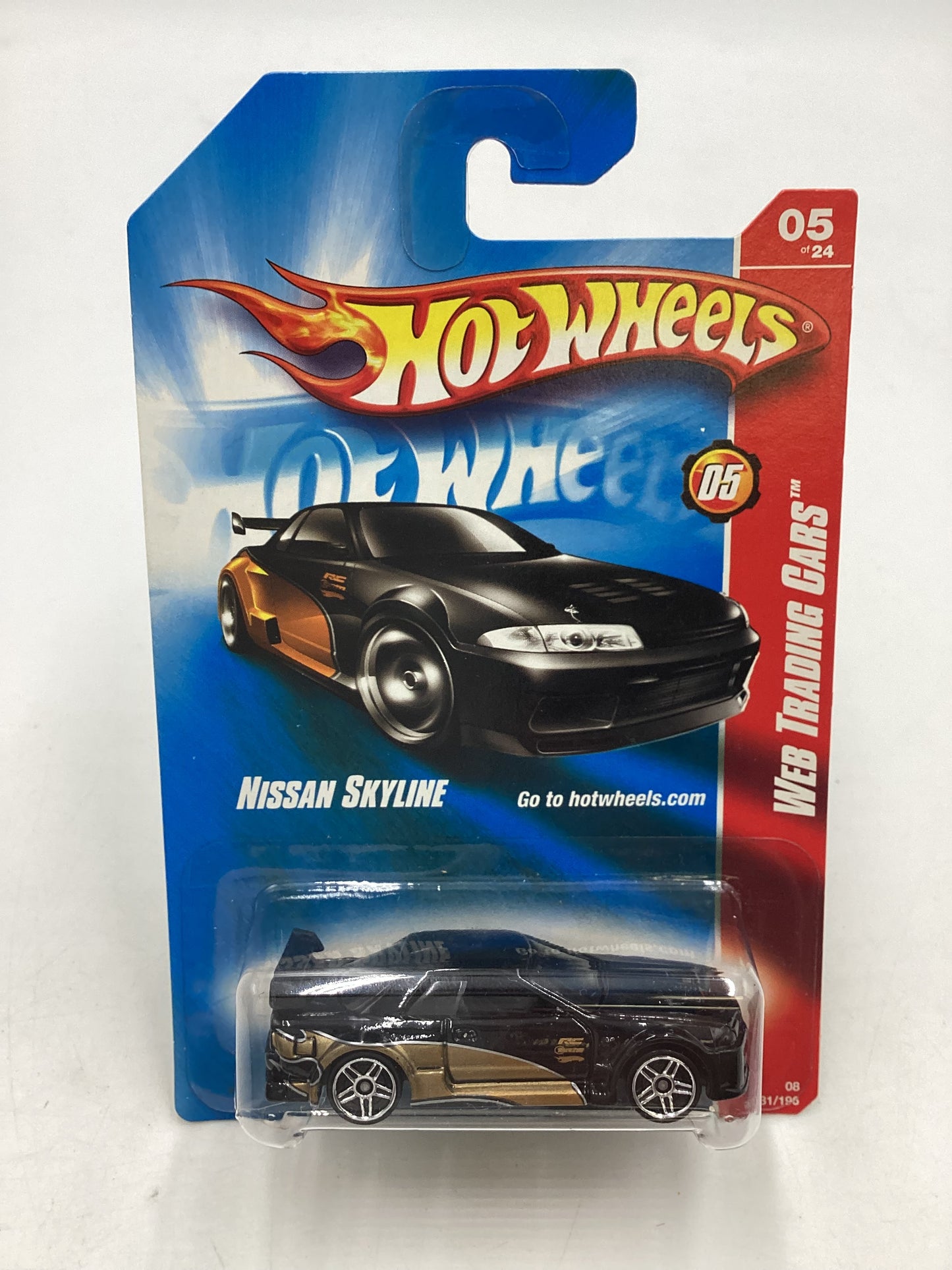 2008 Hot Wheels #081 Web Trading Cars Black Nissan Skyline with protector